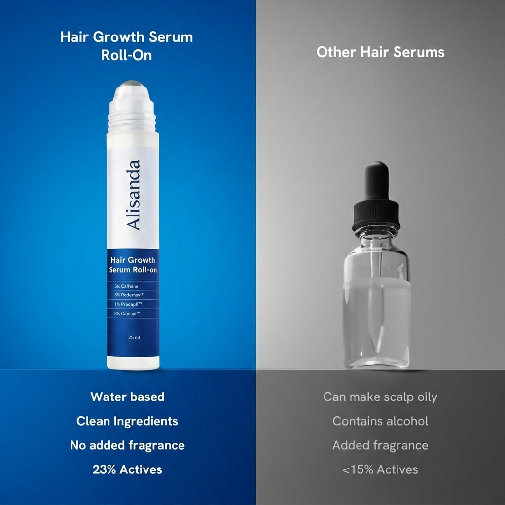 Advanced Hair Growth Roll-on Serum:Target the scalp,Support fuller‑looking hair.