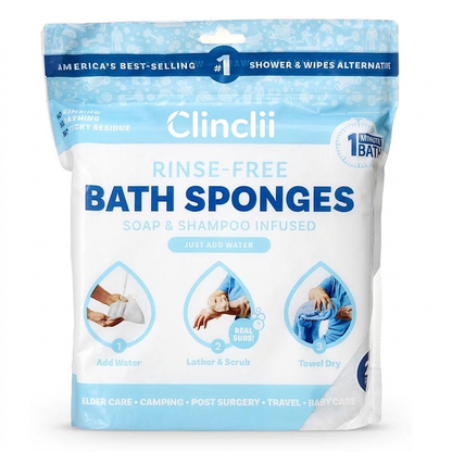 Clinclii No-Rinse Bathing Wipes,Stay Fresh Anytime, Anywhere!