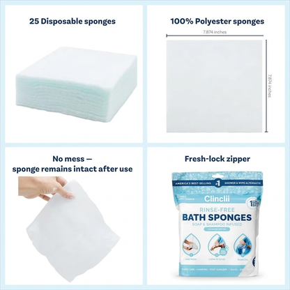 Clinclii No-Rinse Bathing Wipes,Stay Fresh Anytime, Anywhere!