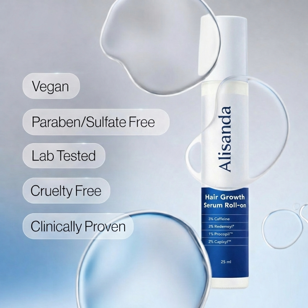 Advanced Hair Growth Roll-on Serum:Target the scalp,Support fuller‑looking hair.