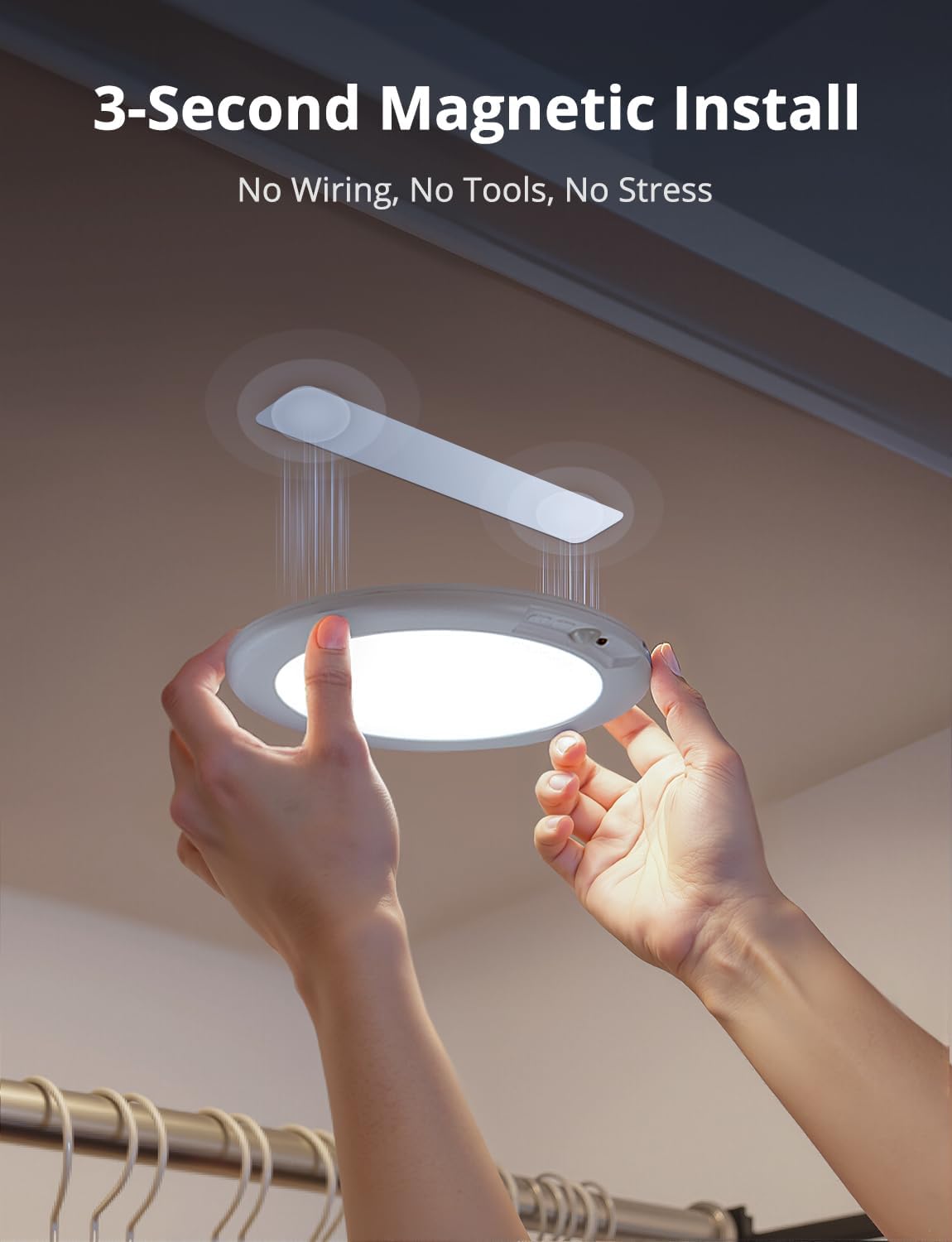 Wireless Motion Sensor Ceiling Light,Never Walk Into a Dark Room Again