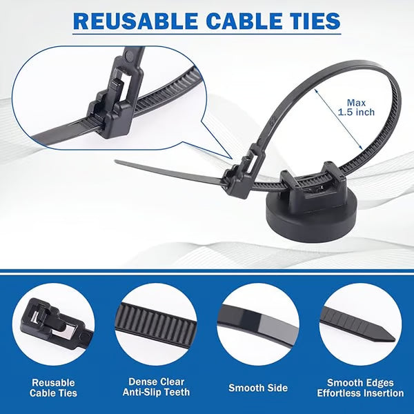Magnetic Cable Zip Tie Mount Kit – Smart, Flexible Cable Management for Every Space
