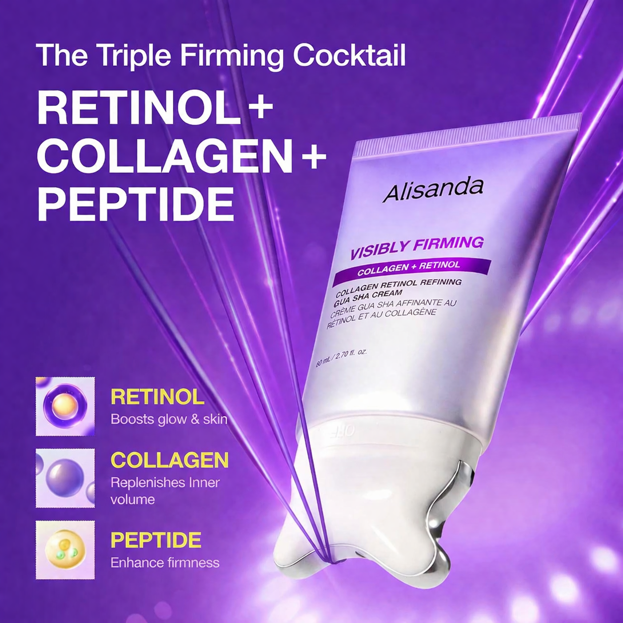 Alisanda Collagen Retinol Gua Sha Cream – Neck & Jawline Lift
