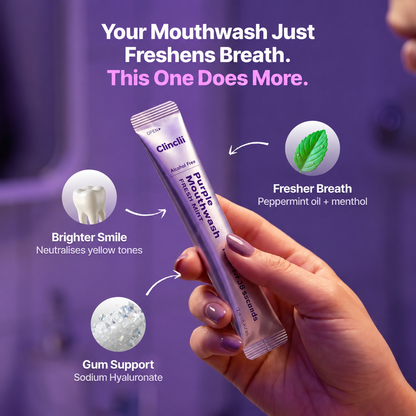💜 Purple Mouthwash for instant fresh breath & going out confidence