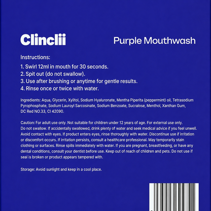💜 Purple Mouthwash for instant fresh breath & going out confidence