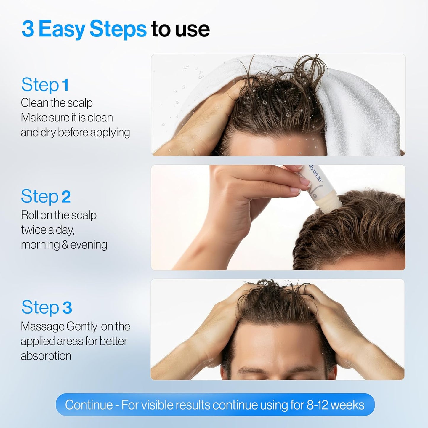 Advanced Hair Growth Roll-on Serum:Target the scalp,Support fuller‑looking hair.