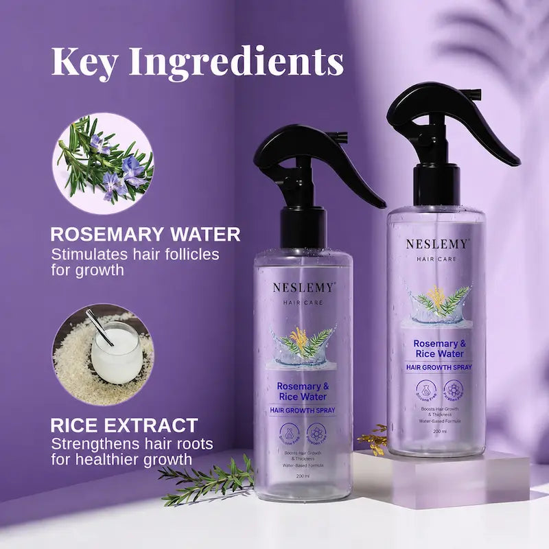 Rosemary Rice Water Spray for Thicker, Non-Greasy Hair