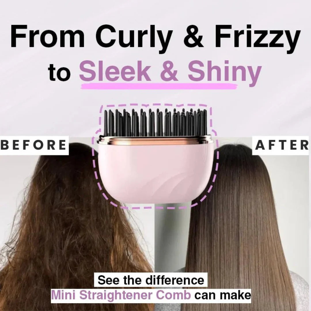 💖 Holiday Frizz-Fighter! Compact Ionic Mini Straightener, Seals in Moisture for Healthy Festive Hair / Stocking Stuffer 🎁