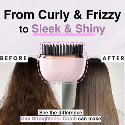 💖 Holiday Frizz-Fighter! Compact Ionic Mini Straightener, Seals in Moisture for Healthy Festive Hair / Stocking Stuffer 🎁