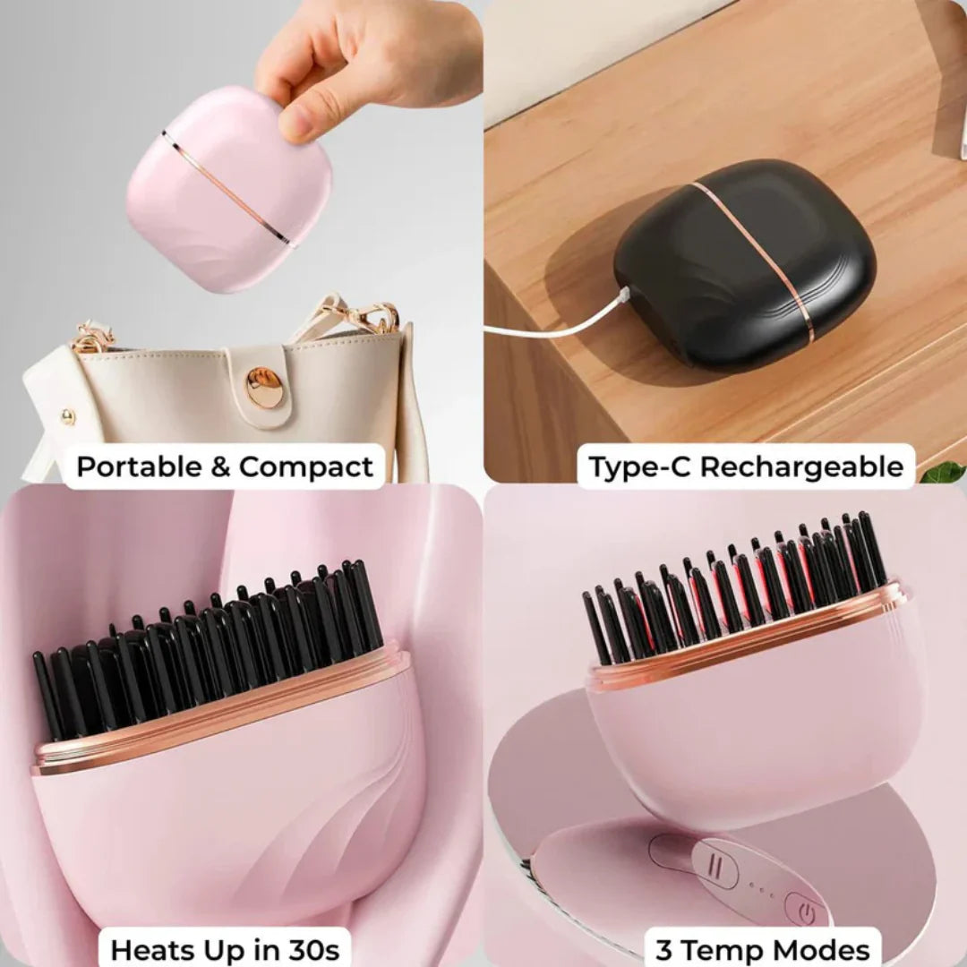 💖 Holiday Frizz-Fighter! Compact Ionic Mini Straightener, Seals in Moisture for Healthy Festive Hair / Stocking Stuffer 🎁