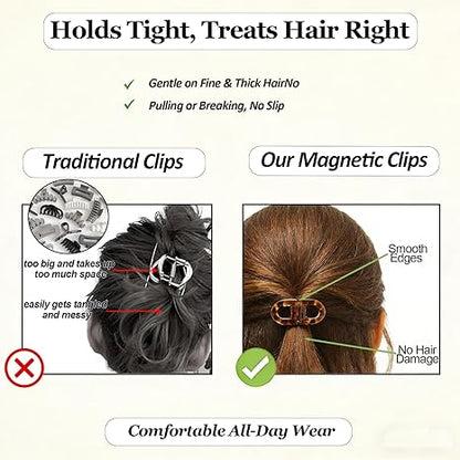 🌟 Flat Magnetic Hair Clip — Snap. Secure. Style in Seconds.