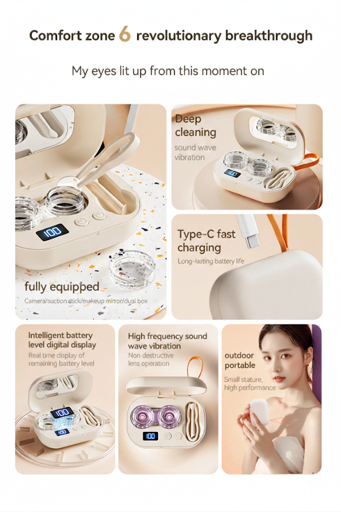 Portable Ultrasonic Contact Lens Cleaner Machine,A Smarter Way to Clean Your Contact Lenses
